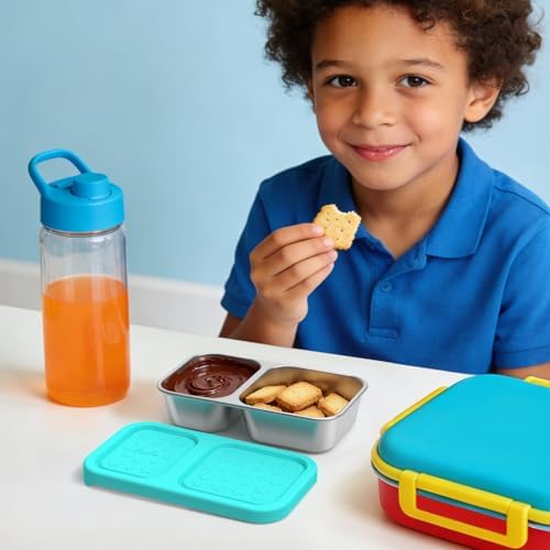 SOPHICO 2 compartment Reusable Kid Lunch Snack Containers with