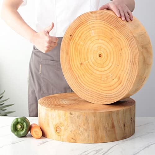 Round Pine Wood Butcher Block Cutting Board for Meat
