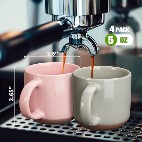 Gencywe® Morandi Color Ceramic Mini Espresso Cups Set of 6, 5 oz