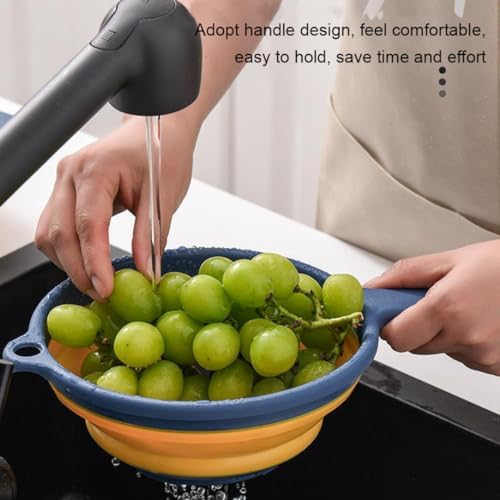Collapsible Colander Foldable Fruit Vegetable Strainer with Handle
