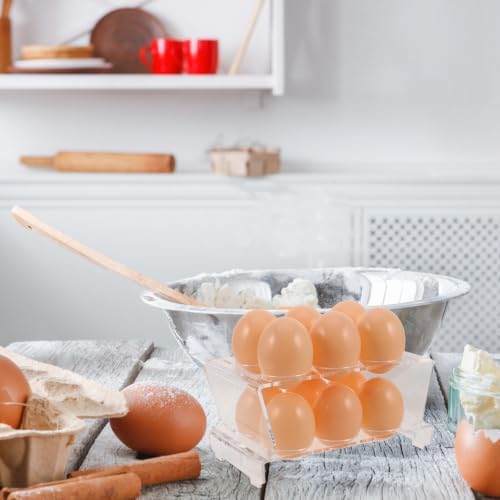 Egg Storage Box 12-slot Stackable for Refrigerator, Acrylic