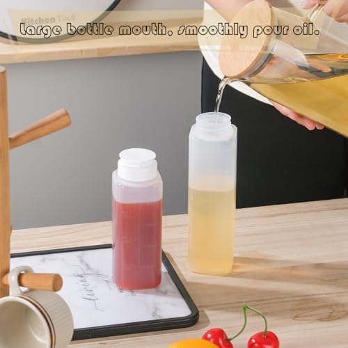 6 pack Inverted Squeeze Bottles for Hot Sauces Liquids Salad Dressing