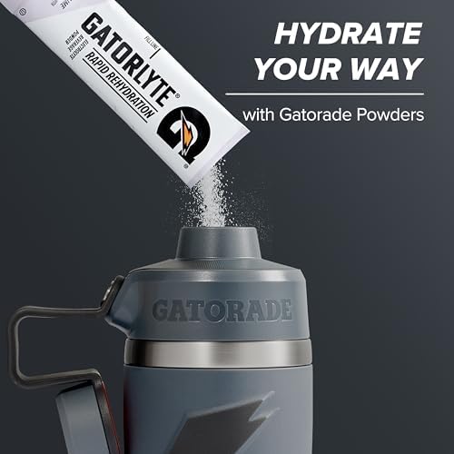 Gatorade 'Overtime' 32oz Stainless Steel Water Bottle, Twist Cap, Grey