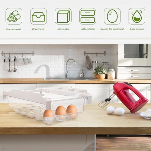 Drawer Type Egg Storage Box for Refrigerator, Multi Compartment