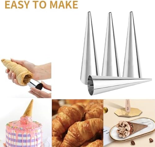 20Pcs Large Conical Cream Horn Molds, Non-stick Cream Horn Molds