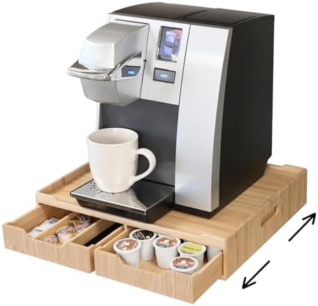 Mobilevision Bamboo Pod Storage Drawer, K-Cup and Espresso