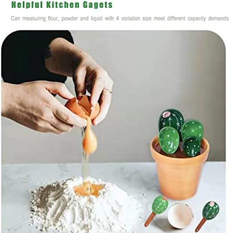 Cactus Measuring Spoons Set in Pot Ceramic House Warming Gifts New