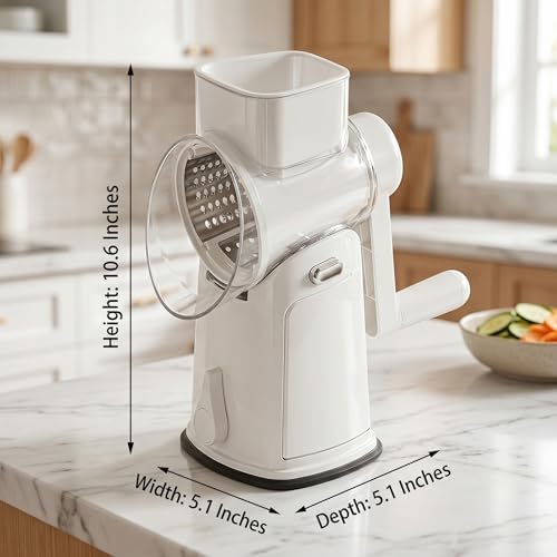 Rotary Vegetable Slicer and Cheese Grater with Storage