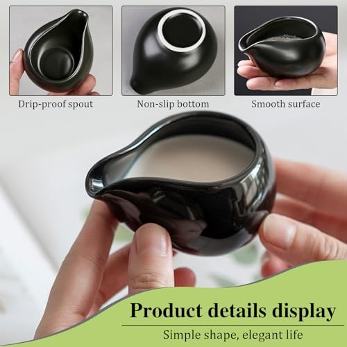 Mini Ceramic Creamer Pitchers for Milk and Syrup, 3 oz, 2-Pack