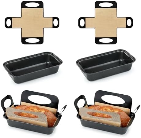 Cokuma Loaf Pans, 9*5-Inch, 2 Set with Non-stick Liners for Homemade