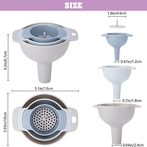 4 in 1 Funnels for Kitchen Use Filling Bottles with Detachable