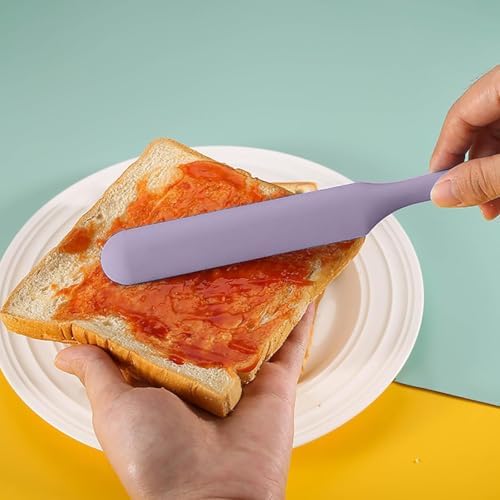 7 Pcs Silicone Jar Spatula Set, Sourdough Spatula, Long Handle Thin
