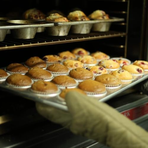 TOPKITCHEN Commercial 24 Cup Glazed Aluminized Steel Muffin Pan