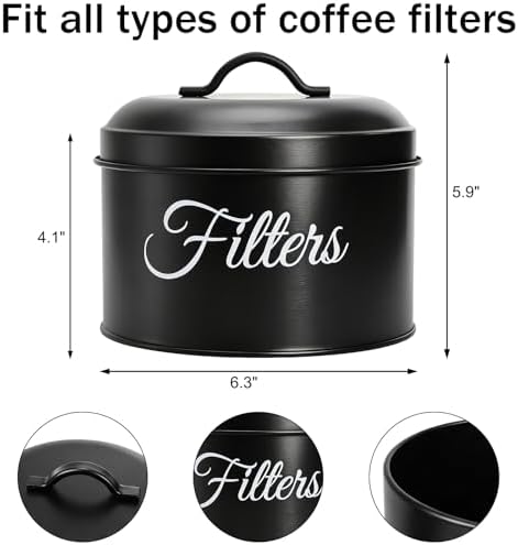 Coffee Filter Holder, Black Basket Coffee Filter Holder Storage