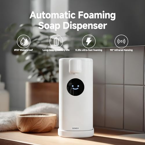 Automatic Foaming Soap Dispenser, Touchless Soap Dispenser with LED