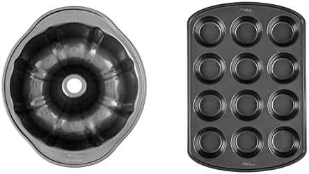 Wilton 9-Inch Steel Round Fluted Tube Cake Pan, Non-Stick, 12-Cup