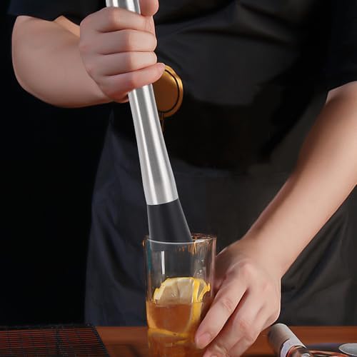 4 Pack Muddlers for Cocktail 304 Stainless Steel Fruit Crusher 8.3"