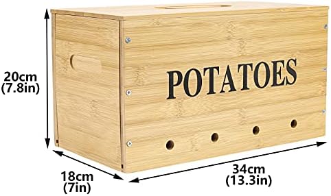 Potato Storage, Bamboo Storage Bin for Potato, Kitchen Storage