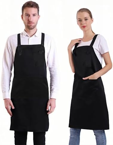 BIGHAS H Back Style Apron with Pocket for Women, Men Adjustable Large