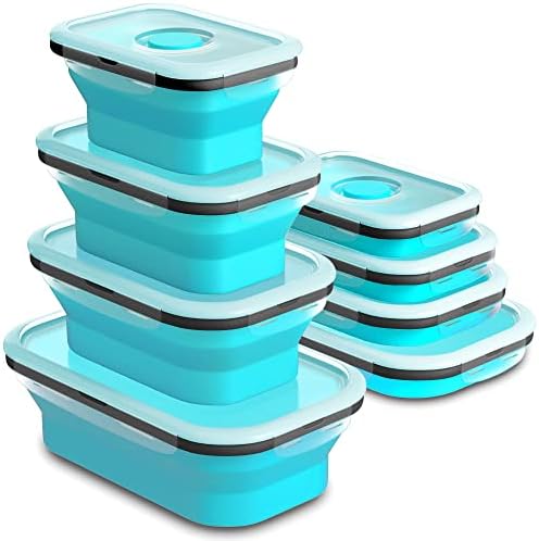 Set of 4 Collapsible Foldable Silicone Food Storage Container With BPA