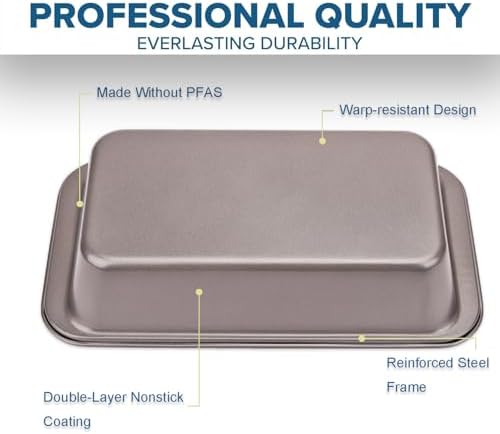 2 PCS Nonstick Loaf Pan Set, 9 x 5 Inch Carbon Steel Rectangle