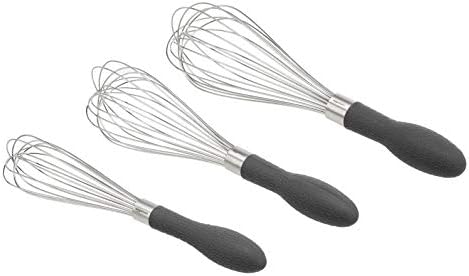 Amazon Basics Stainless Steel Wire Whisk Set for Cooking, Different