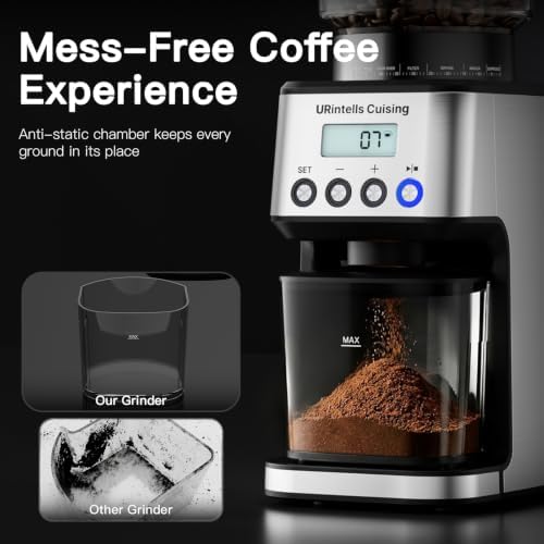 URintells Cuising Conical Burr Coffee Grinder, 51 Settings
