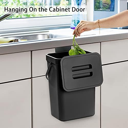 stonespace Under Sink Compost Bin, 3.2 Gallon, Black