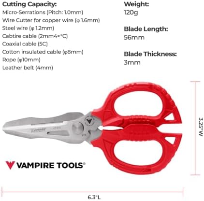 VAMPLIERS 6.3" Multipurpose Utility Scissors Made in Japan Stainless