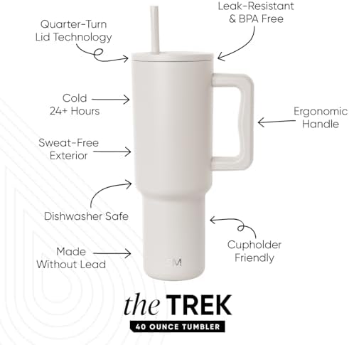 Simple Modern 40 oz Trek Tumbler with Handle and Straw Lid | Cup