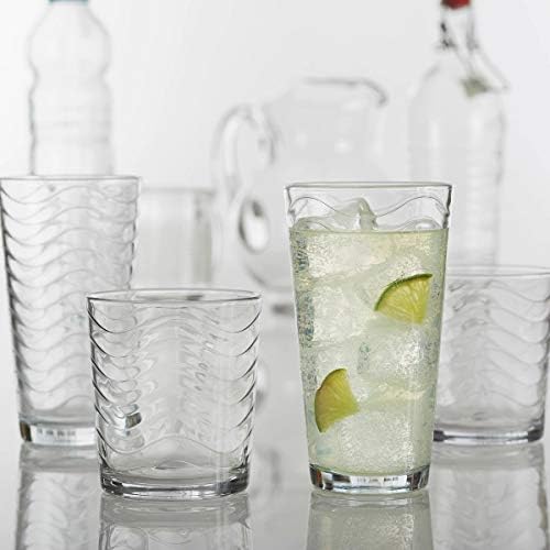 Circleware 12-Piece Set of Highball Tumbler Drinking Glasses and
