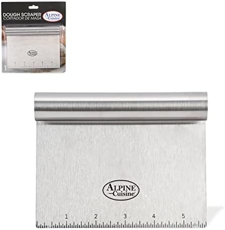 Alpine Cuisine Stainless Steel Dough Scraper with Comfortable Handle