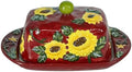 KXZ Ceramic Butter Dish with Lid – Farmhouse Sunflower Butter