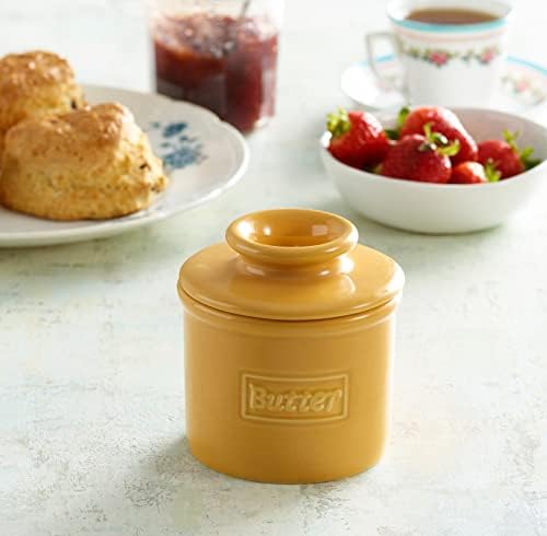 Butter Bell Crock by L. Tremain French Ceramic Butter Keeper, Yellow