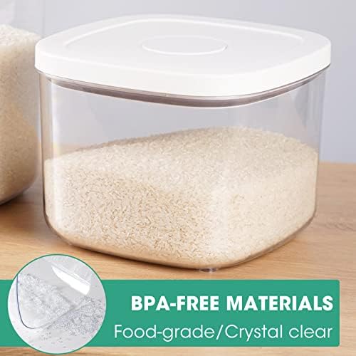 TBMAXS Airtight Rice Container 10 Lbs, Clear Plastic Food Storage