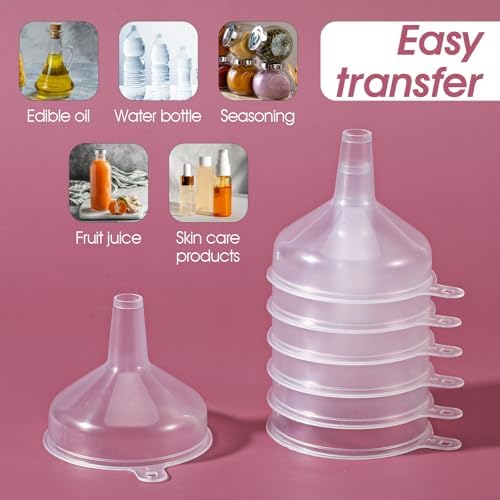 10 Pack Small Funnels Food Grade Mini Funnel Easily Transfer Liquids