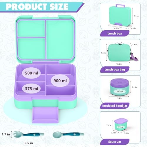 WyfKyd Bento Lunch Box Set with Soup Thermo Food Container for Kids