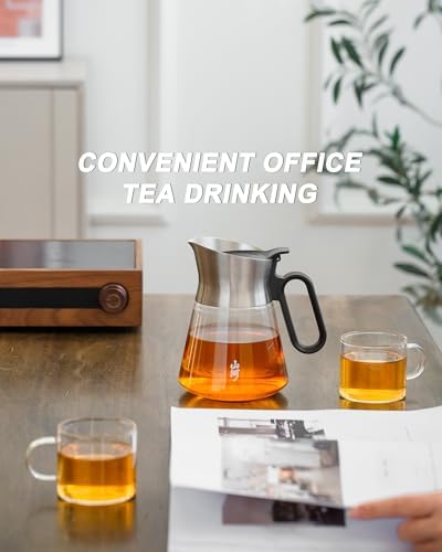 ZENS Glass Teapot with Infuser with 2 Cups for Loose Tea Steeper