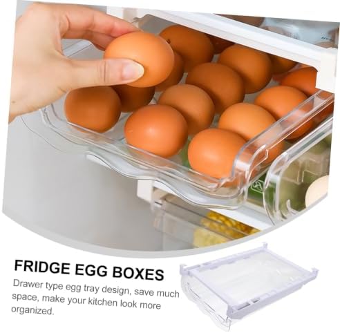 Egg Holder Drawer for Refrigerator, Plastic Egg Storage Box Xmas