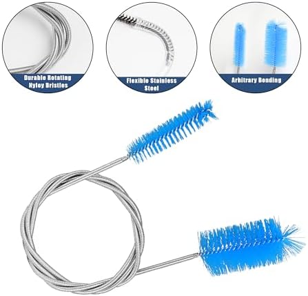 12Pcs Glass Tube Pipe Cleaners Brush Kit,Long Nylon Straw Brush