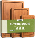 3-Piece Set Deep-Carbonized Bamboo Cutting Board for Kitchen