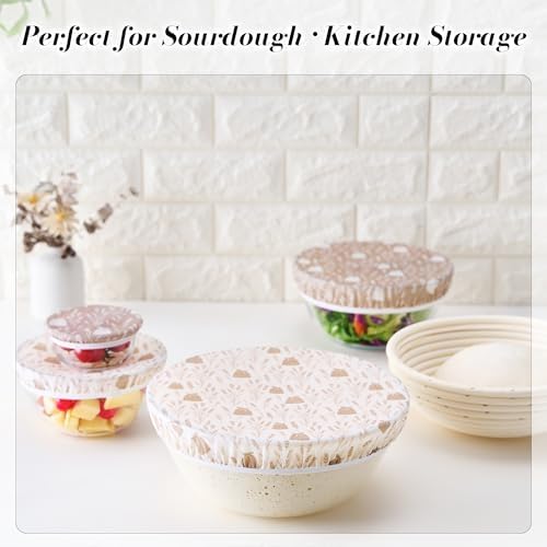Reusable Beeswax Bowl Covers, 4 Pack, 4/6/8/10 Inch