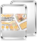 Onader 13x9 Inch Quarter Sheet Pan, Stainless Steel Baking Sheet Set