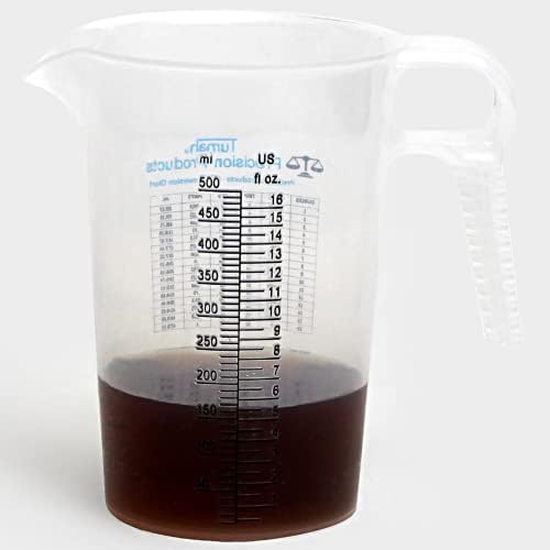 16oz, 1 Pint (2 cup) Measure Pitcher - Convenient Conversion Chart