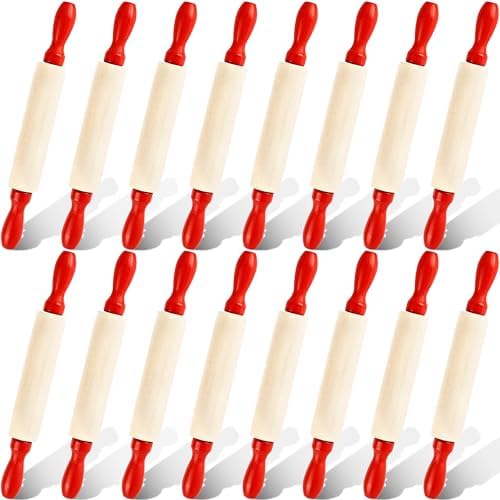 16 Pcs 8 Inch Mini Wooden Rolling Pins Small Wood Rolling Pin Wooden