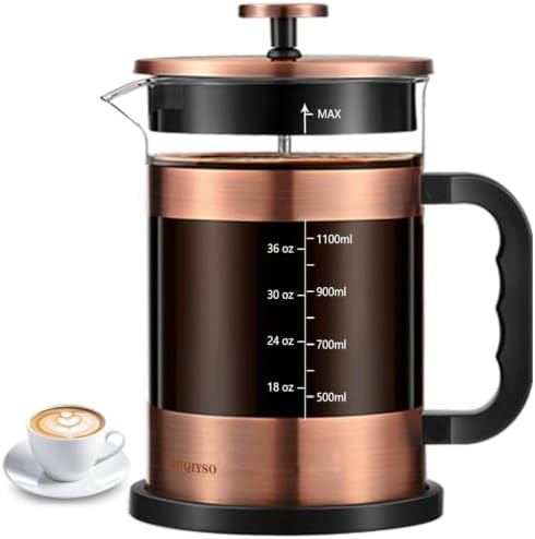 QUQIYSO 51oz Thickened Glass French Press Coffee Maker