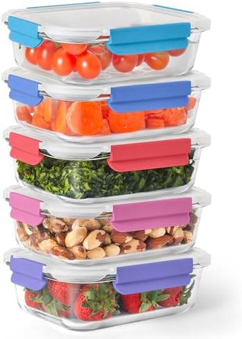 ECOBERI Glass Food Storage Containers with Lids, Meal Prep, Lunch