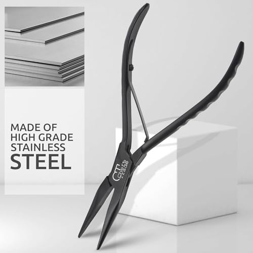 Fish Bone Pliers/Tweezers, Stainless Steel, Black
