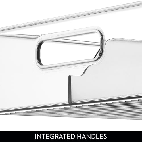 iDesign Divided Pantry Bin with Handles, Set of 3, Clear