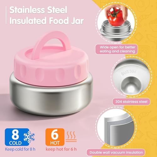 Stainless Steel Bento Box Kids Adult with 8oz Soup Thermo, 3